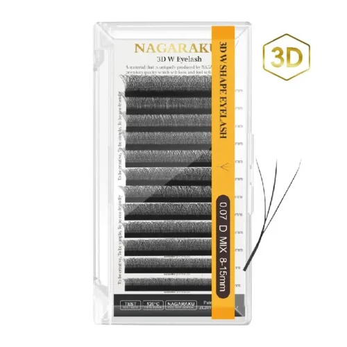 3d-nag-0.07dmix Blister Pestañas Nagaraku 3D W Volumen Triple Profesional para Efecto Wispy