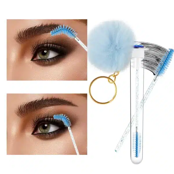 cepillopompon-2 Tubo con Cepillo, Aro de Llavero y Pompón