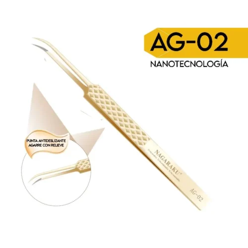 AG02 pinzas con nanotecnología para extensiones de pestañas nagaraku AG-02