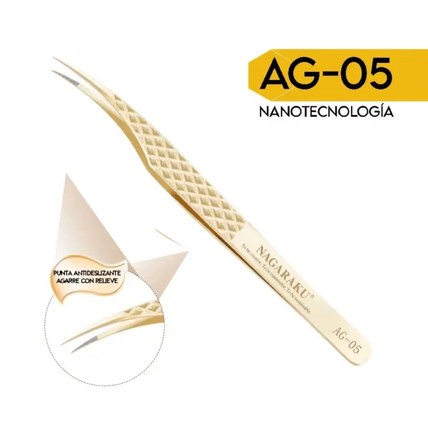 pinzas con nanotecnología para extensiones de pestañas nagaraku AG-05