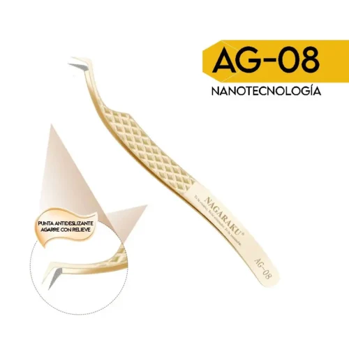 AG08 pinzas con nanotecnología para extensiones de pestañas nagaraku AG-08