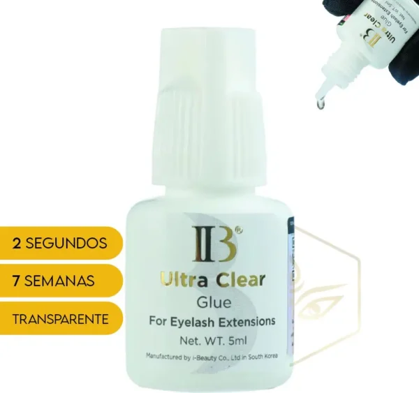 adhesivo de pestañas ultra clear transparente IB