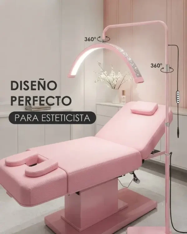 Iluminación de estudio para extensiones, Lámpara moon light para cabina, Lámpara de pie estética en forma de U