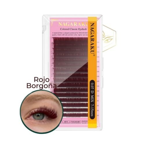 21 BLISTER DE PESTAÑAS ROJO BORGOÑÑA CAFÉ ROJISO CLASICAS